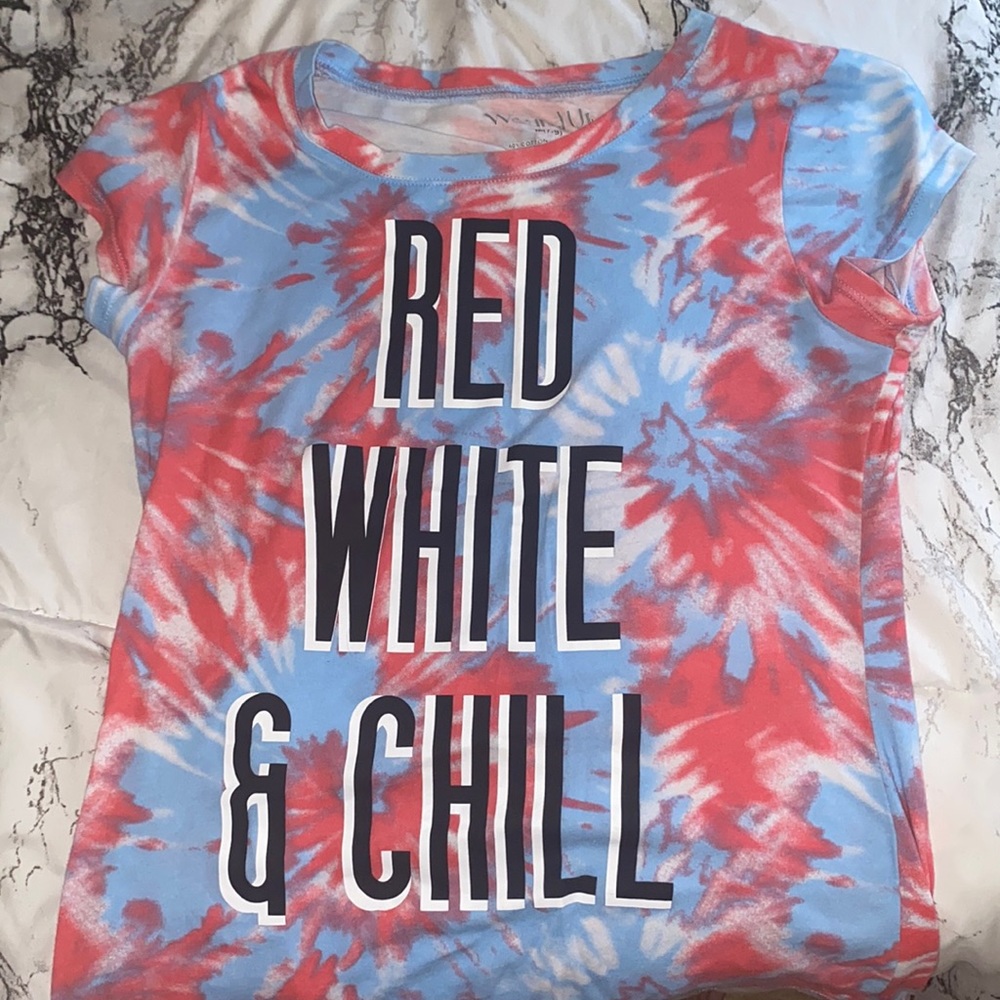Tie dye shirt (red and blue)